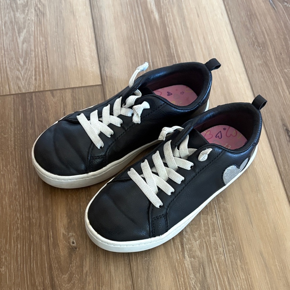 CARTER’s Black Sneakers with White Laces and Heart Detail
